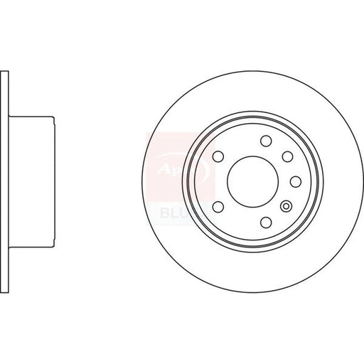 Apec 2 x Solid Rear Brake Discs SDK6025