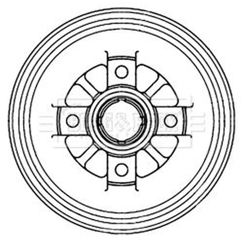 Borg & Beck Brake Drum Assembly Rear BBR7240