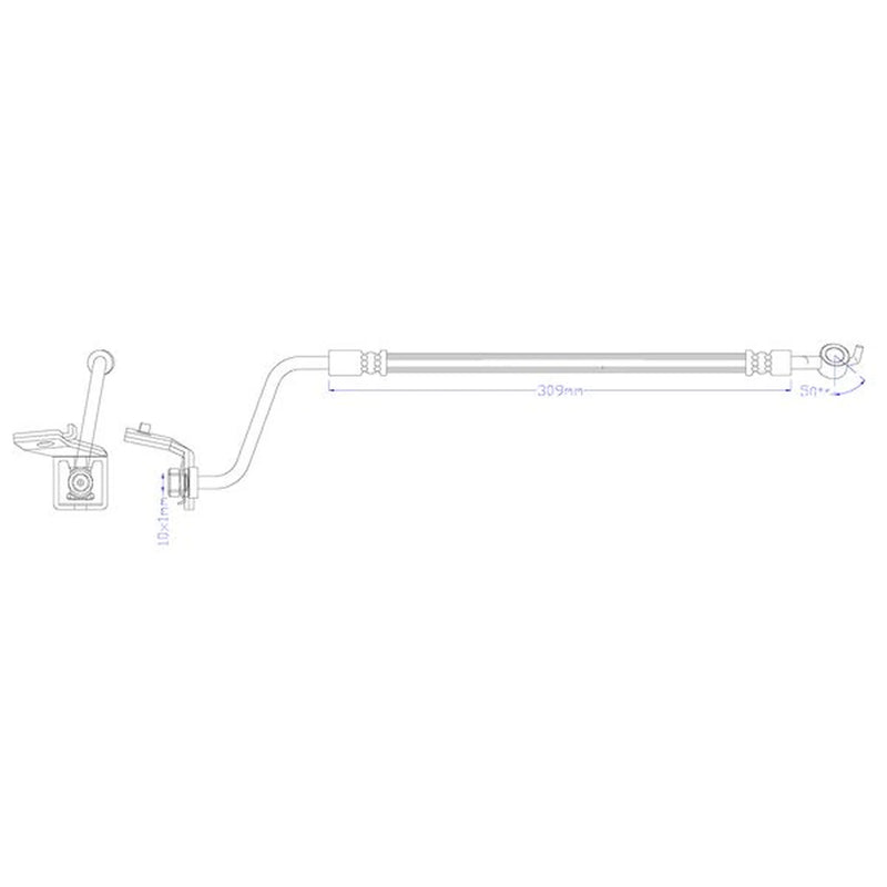 Juratek Brake Hydraulic Hose Line Rear Right JBH1556R