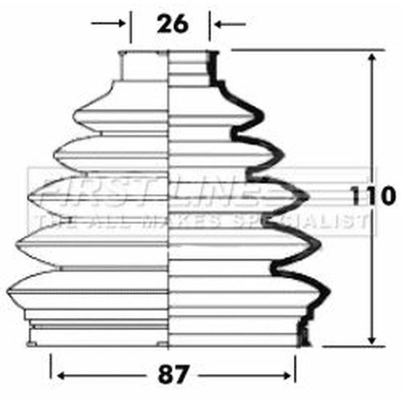 First Line Drive Shaft Bellow Kit Front Left Thermoplast FCB6097
