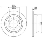 DON 2 x Internally Vented Rear Brake Discs PCD14862