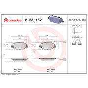 Brembo Rear Brake Pad Set P23152