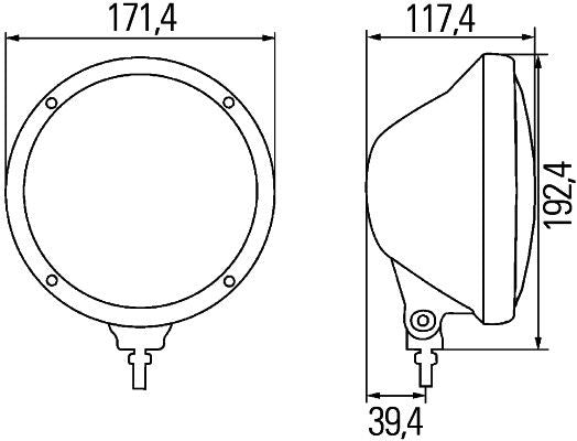 Hella High Beam Headlight Right 1F3 010 119-011 1529519
