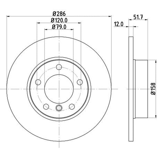 DON 2 x Solid Front Brake Discs PCD11352