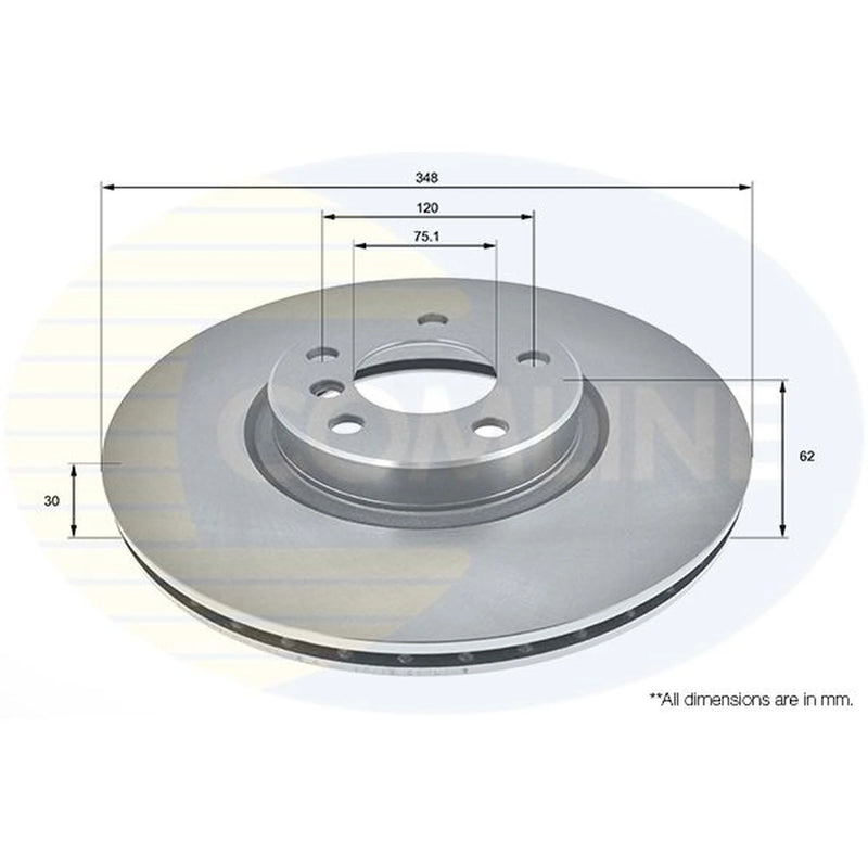 Comline 2 x Internally Vented Front Brake Discs ADC1755V