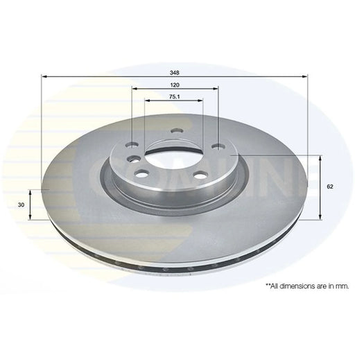 Comline 2 x Internally Vented Front Brake Discs ADC1755V
