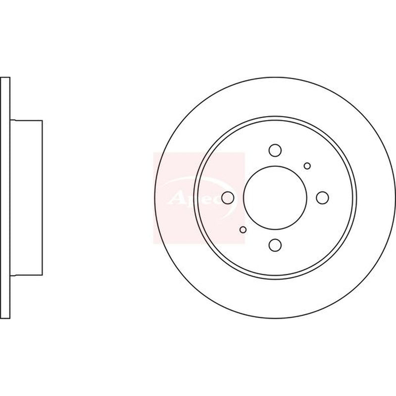 Apec 2 x Solid Rear Brake Discs DSK702