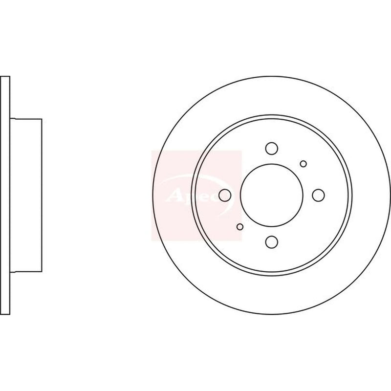 Apec 2 x Solid Rear Brake Discs DSK702