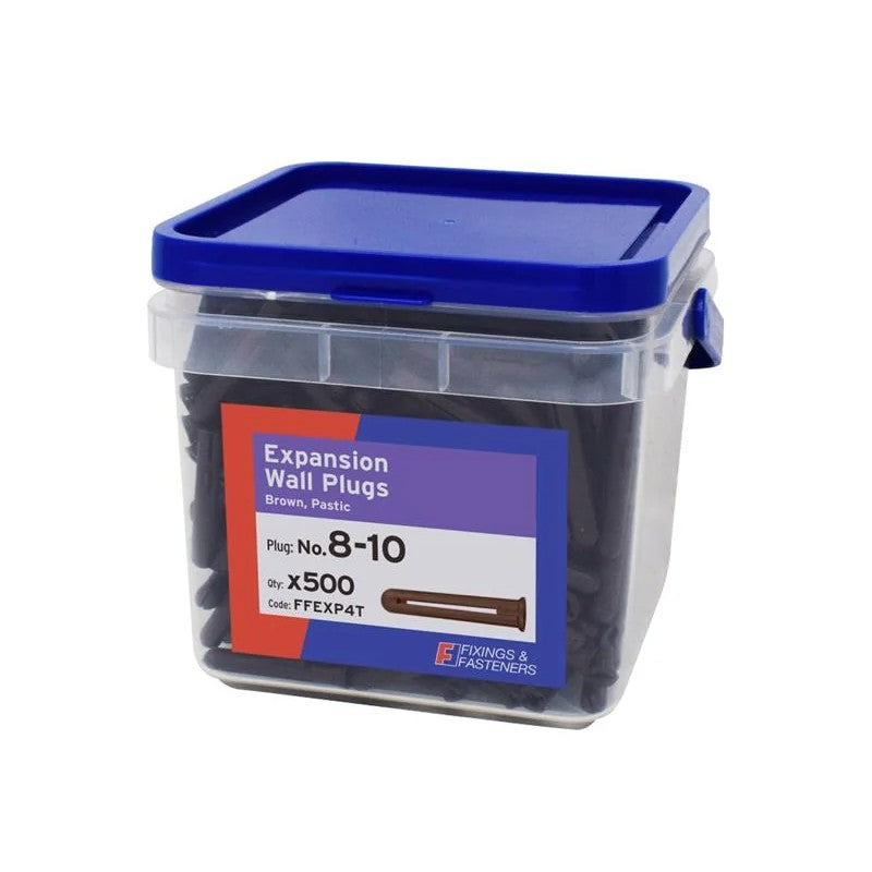 ForgeFix Expansion Wall Plugs Wall Plug Brown 8-10 Tub 500 - FFEXP4T