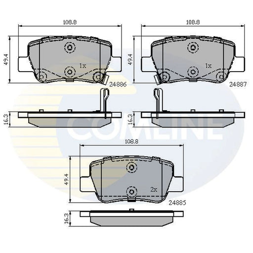 Comline 4 x Rear Brake Pad Set CBP32026