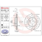 Brembo Xtra 2 x Perforated/Vented Front Brake Discs 09.A761.1X