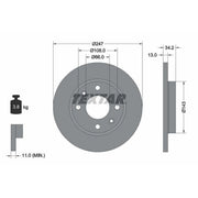 Textar 2 x Solid Front Brake Discs 92092803