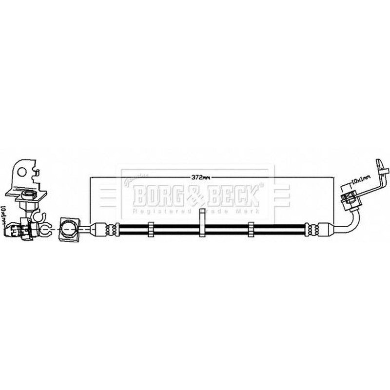 Borg & Beck Brake Hydraulic Hose Line Front Left BBH8276