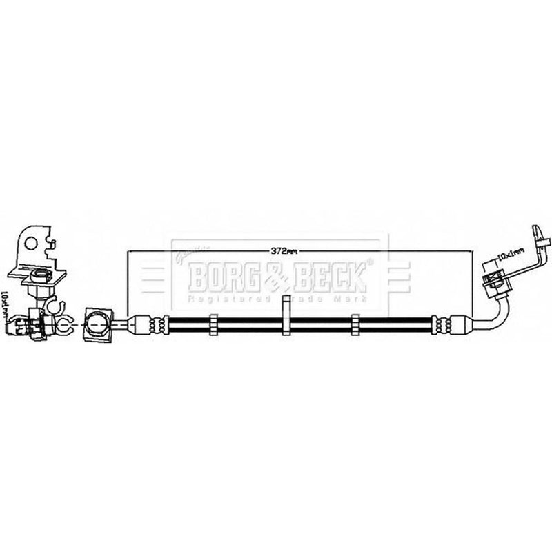 Borg & Beck Brake Hydraulic Hose Line Front Left BBH8276