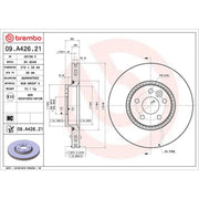 Brembo 2 x Internally Vented Front Brake Discs 09.A426.21