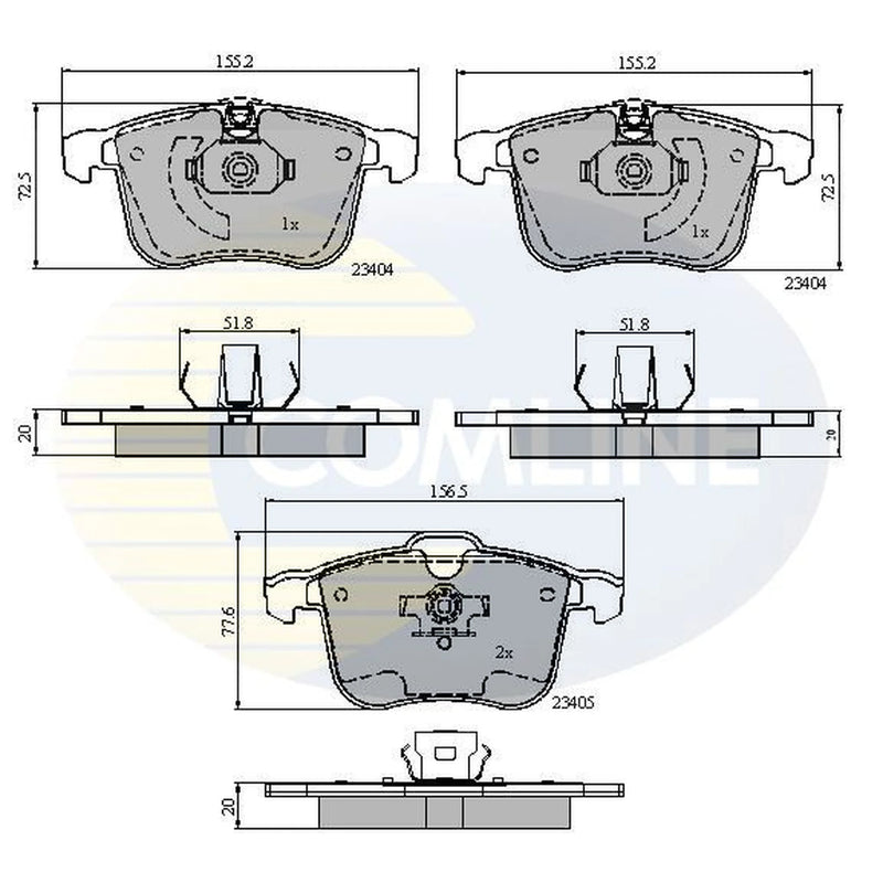 Comline 4 x Front Brake Pad Set CBP01593