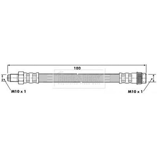 Borg & Beck Brake Hydraulic Hose Line Rear Left BBH6606