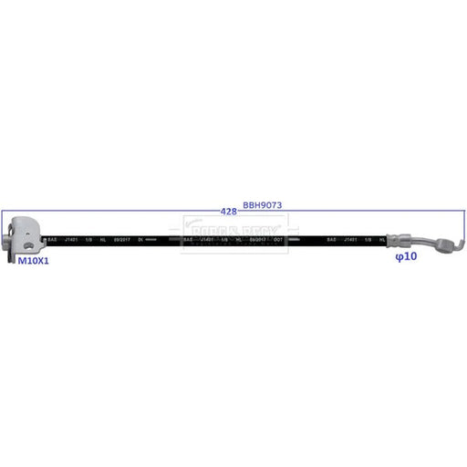 Borg & Beck Brake Hydraulic Hose Line Rear Left BBH9073