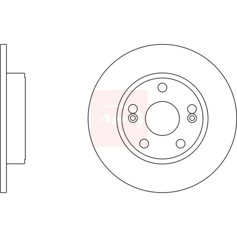Apec 2 x Solid Rear Brake Discs DSK2414