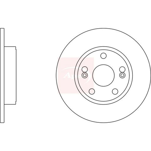 Apec 2 x Solid Rear Brake Discs DSK2414