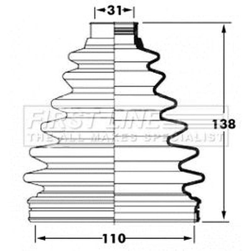 First Line Drive Shaft Bellow Kit Front Left The FCB6057