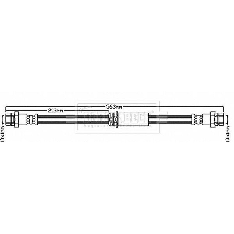 Borg & Beck Brake Hydraulic Hose Line Front Left BBH8052