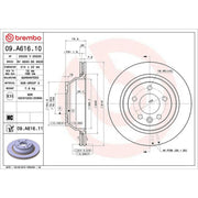 Brembo 2 x Rear Brake Discs 09.A616.11