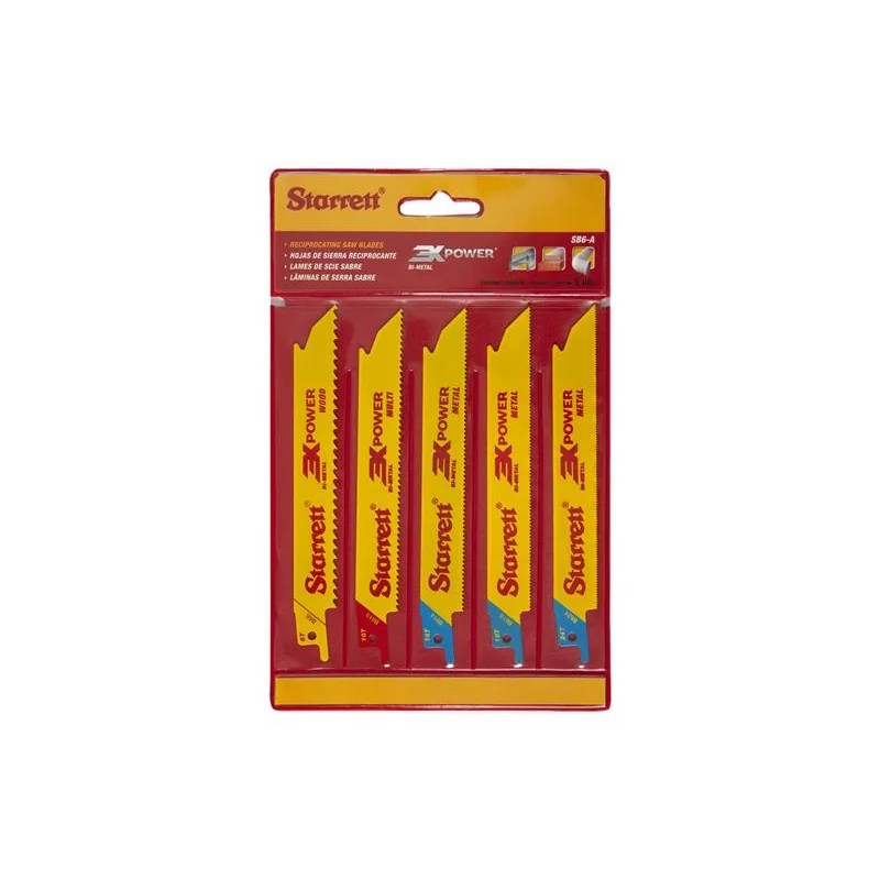 Starrett SB6-A Reciprocating Blade Kit, 5 Piece - SB6-A