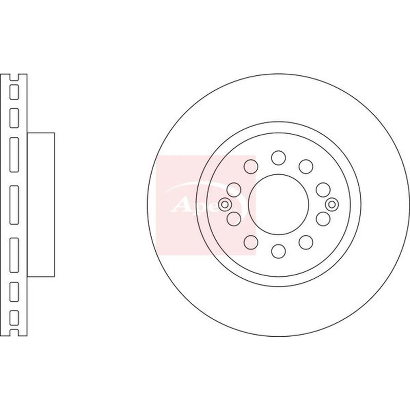 Apec 2 x Vented Front Brake Discs DSK3519