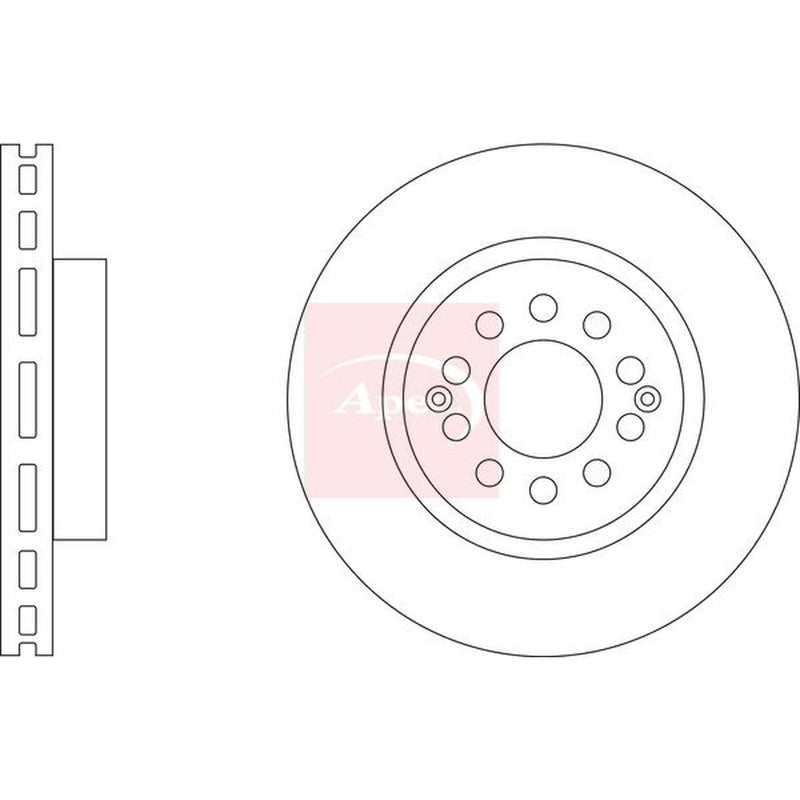 Apec 2 x Vented Front Brake Discs DSK4064