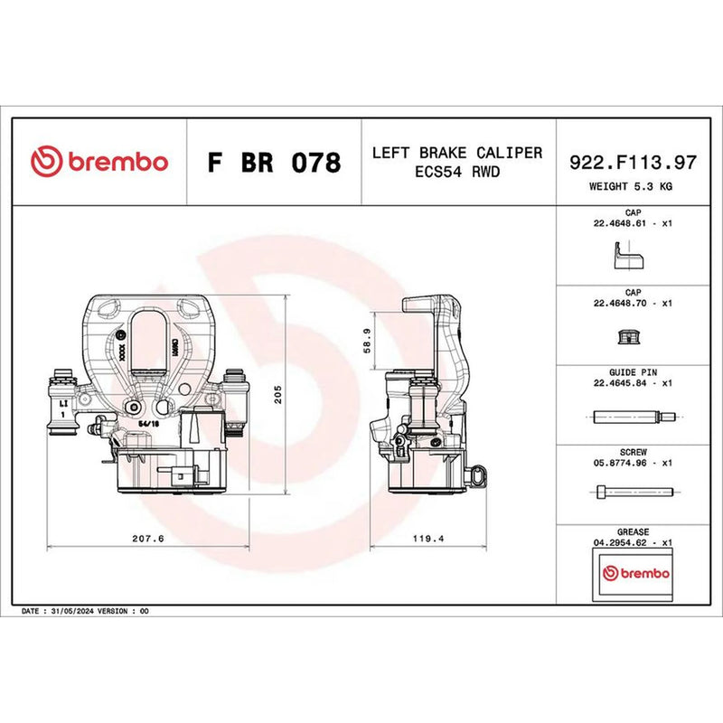 Brembo Brake Caliper Assembly FBR078