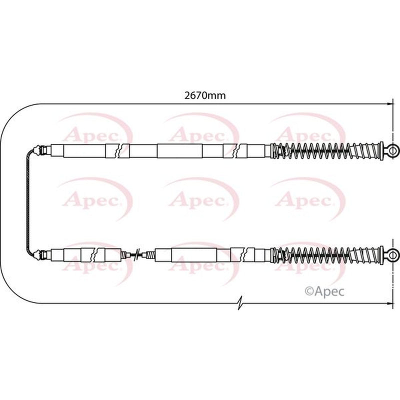 Apec Handbrake Cable Left Rear CAB1098