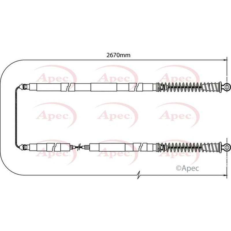 Apec Handbrake Cable Left Rear CAB1098