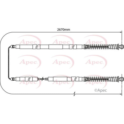 Apec Handbrake Cable Left Rear CAB1098