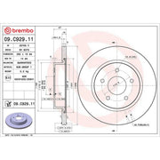 Brembo 2 x Internally Vented Rear Brake Discs 09.C929.11