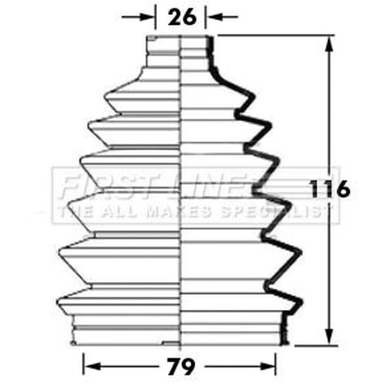 First Line Drive Shaft Bellow Kit Front Left Thermoplast FCB6008