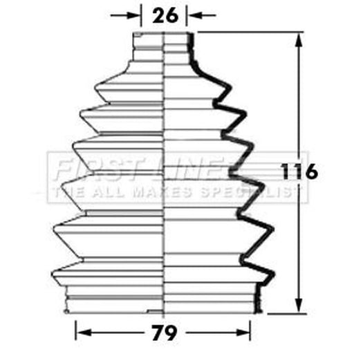 First Line Drive Shaft Bellow Kit Front Left Thermoplast FCB6008