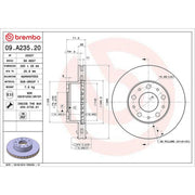 Brembo 2 x Front Brake Discs 09.A235.20