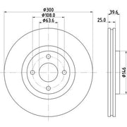 Mintex 2 x Front Brake Discs MDC2932C