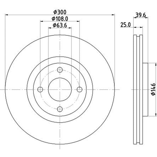 Mintex 2 x Front Brake Discs MDC2932C