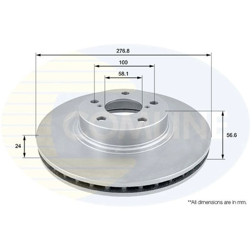 Comline 2 x Internally Vented Front Brake Discs ADC0811V