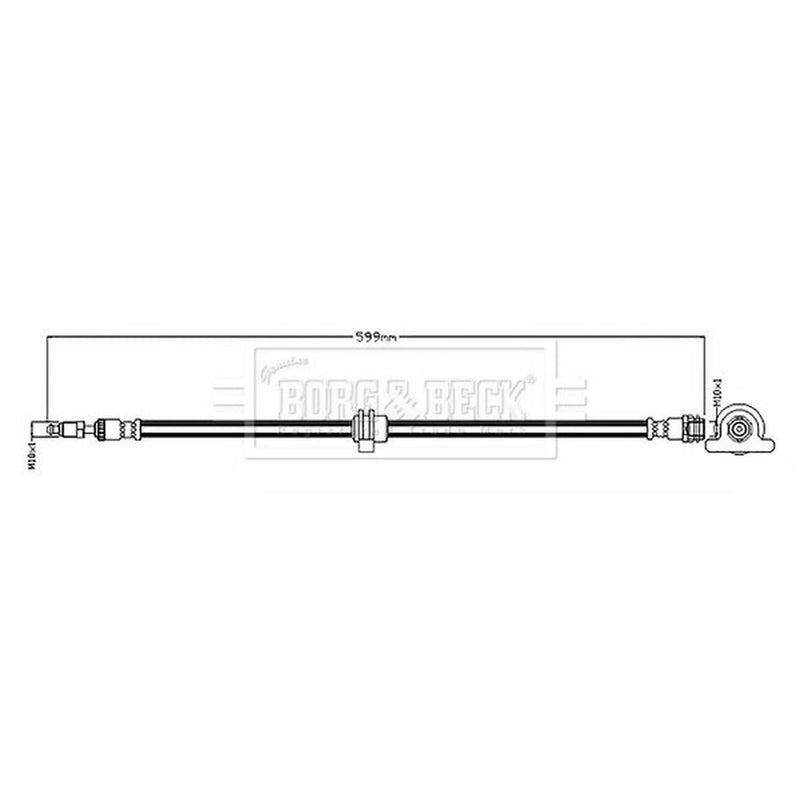 Borg & Beck Brake Hydraulic Hose Line Front Left BBH8891