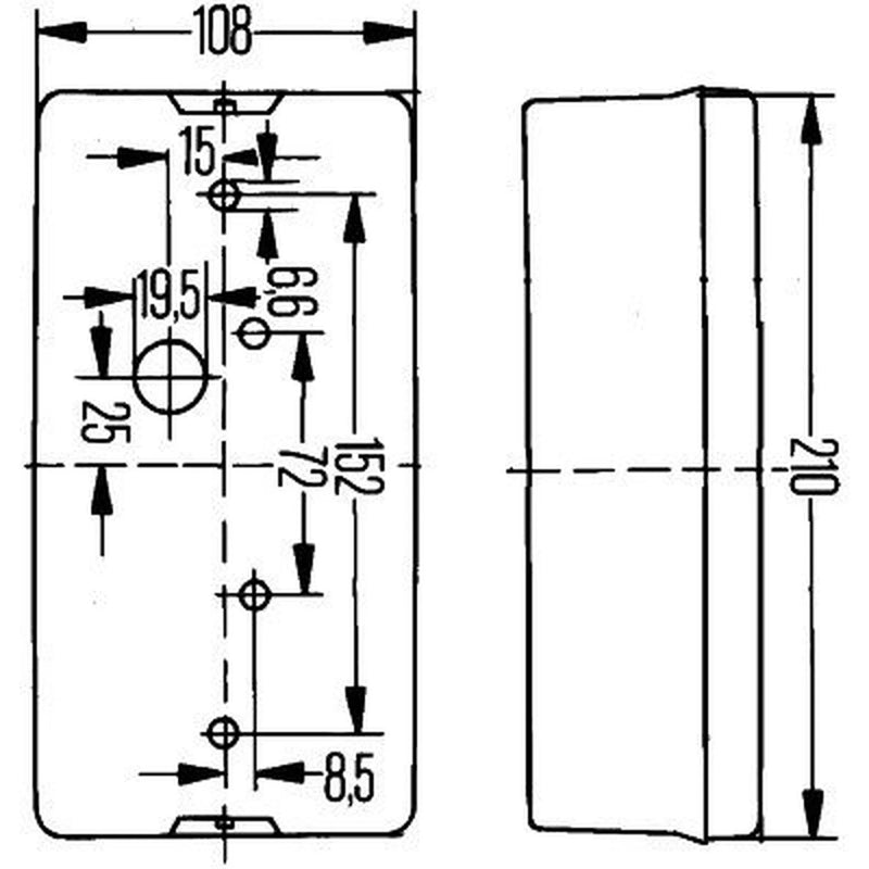 Hella Tail Light / Lamp R10W Left 2SD 006 040-131