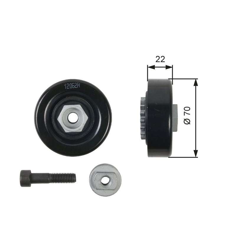 Gates V-Ribbed Belt Tensioner Pulley OD Wide T36408