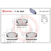 Brembo 4 x Front Brake Pad Set P59054X