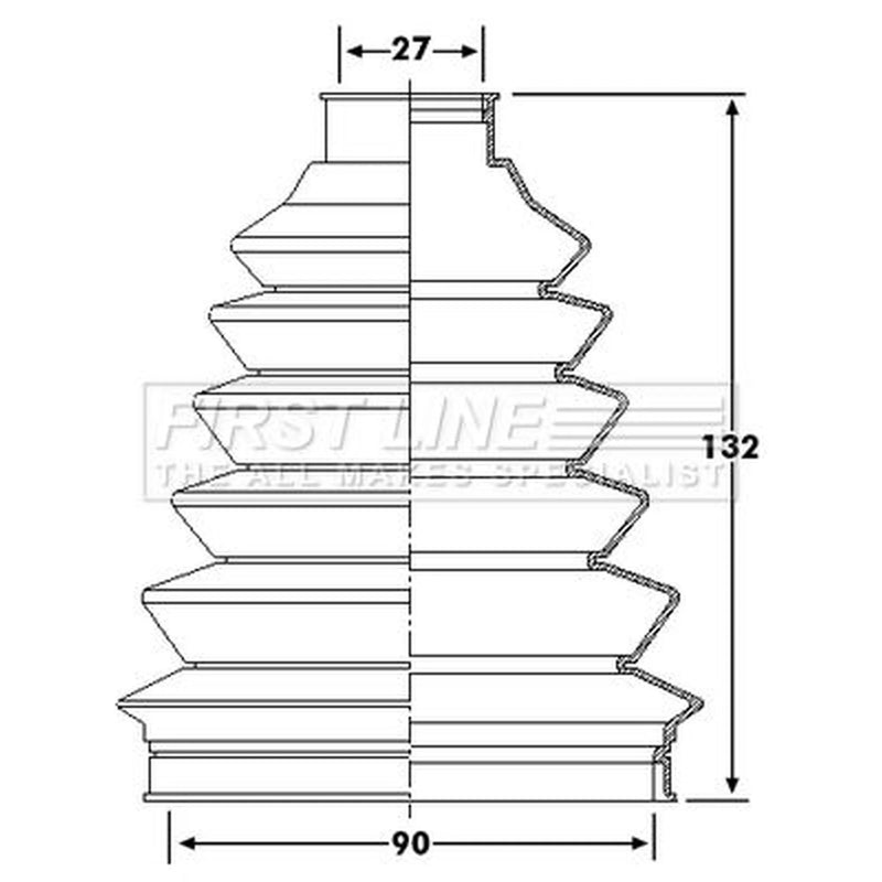 First Line Drive Shaft Bellow Kit Front Left Thermoplast FCB6235