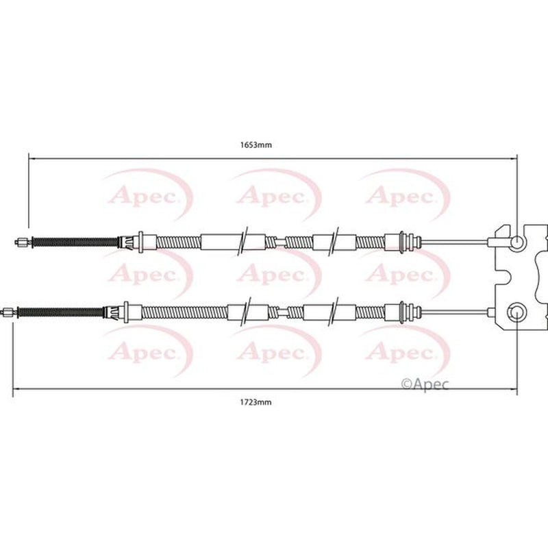 Apec Handbrake Cable Left Rear CAB1132