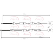 Apec Handbrake Cable Left Rear CAB1132