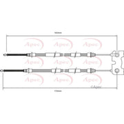 Apec Handbrake Cable Left Rear CAB1132
