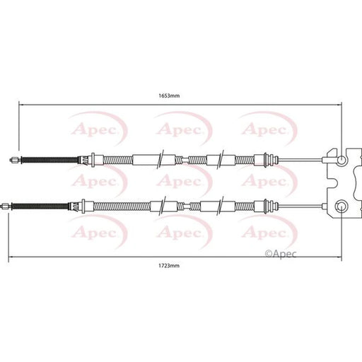 Apec Handbrake Cable Left Rear CAB1132